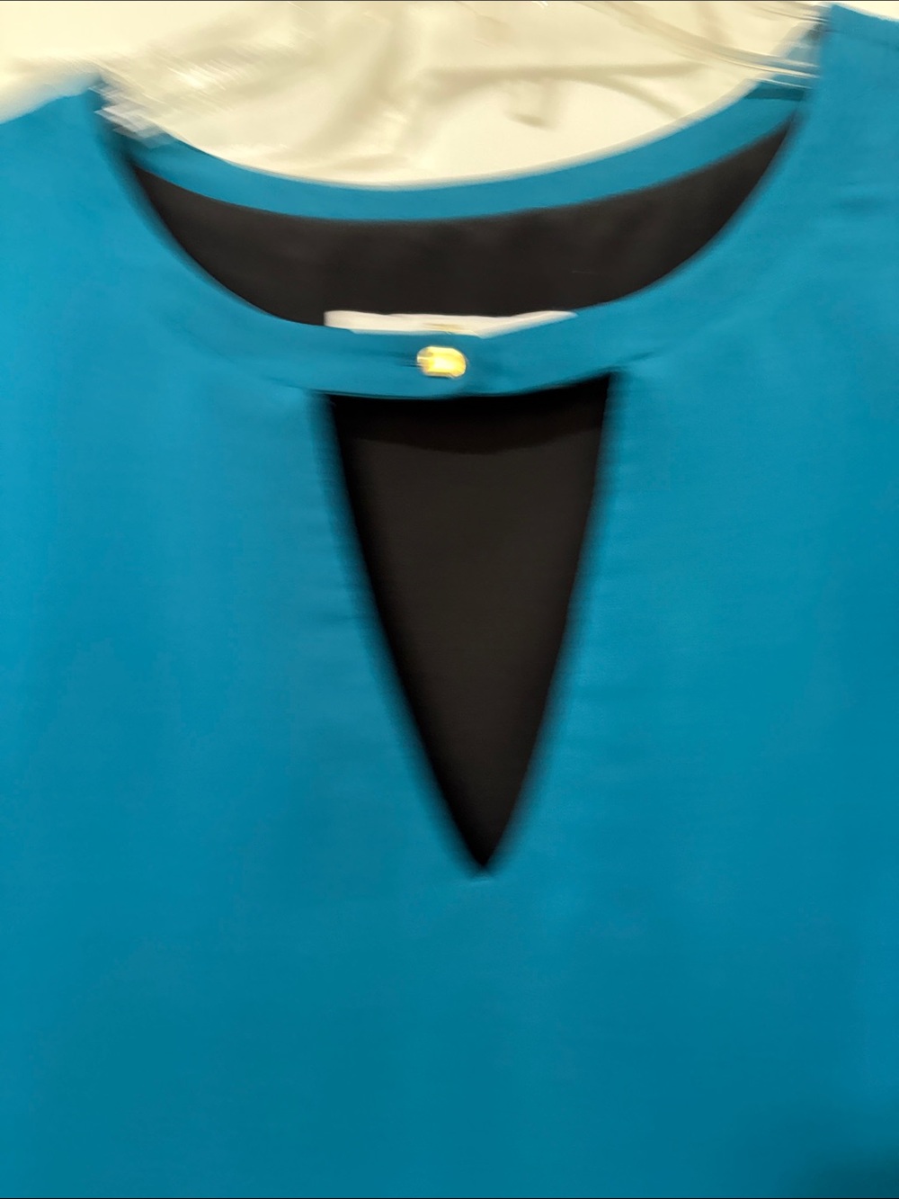 Amanda Uprichard Teal Shift Dress with Sheer Bell Sleeves - Picture 3 of 5
